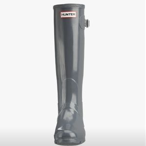 Hunter Women's Tall, Shiny Grey Rain Boots, size 7